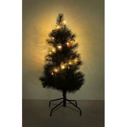 Globo - Cordão de luzes LED, 20 LEDs, 2xAA, 2,2 m, branco quente