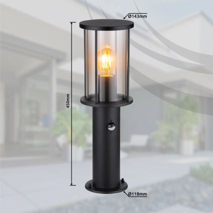 Globo - Candeeiro exterior com sensor 1xE27/60W/230V IP54 45cm