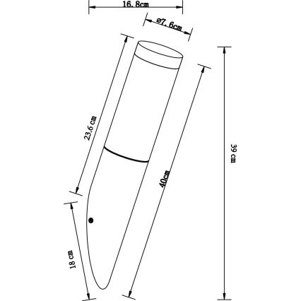 Globo - Iluminação de parede exterior 1xE27/23W/230V IP44