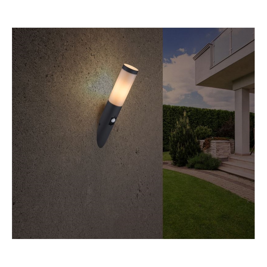 Globo - Iluminação de parede exterior com sensor 1xE27/15W/230V IP44