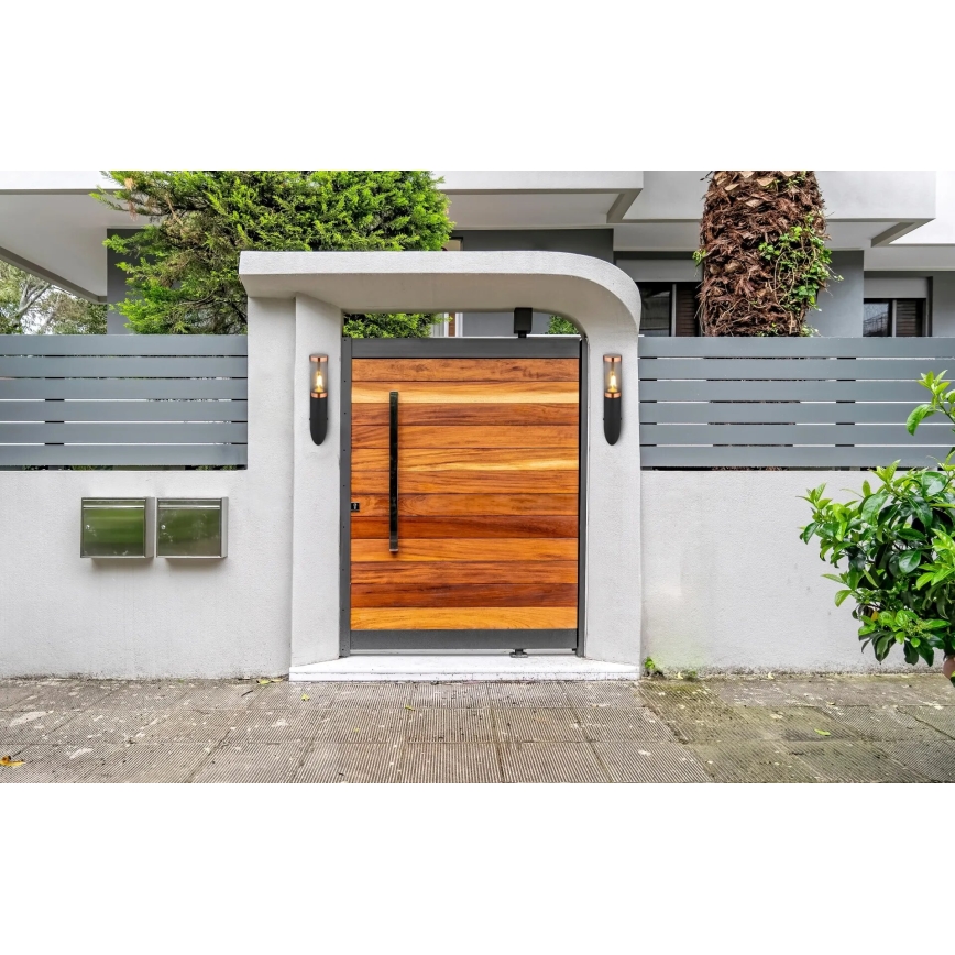 Globo - Iluminação de parede exterior 1xE27/23W/230V IP44 preto/cobre