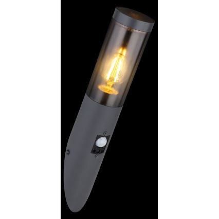 Globo - Iluminação de parede exterior com sensor 1xE27/15W/230V IP44