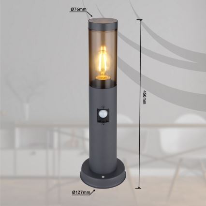 Globo - Candeeiro exterior com sensor 1xE27/15W/230V 45 cm IP44