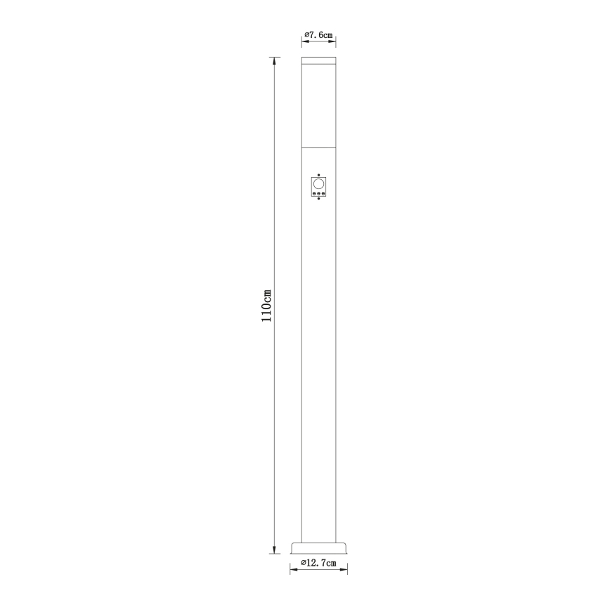 Globo - Candeeiro exterior com sensor 1xE27/60W/230V 110 cm IP44