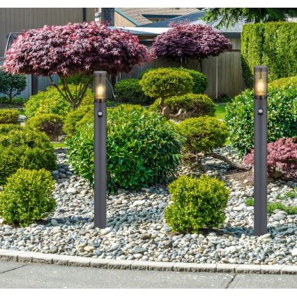 Globo - Candeeiro exterior com sensor 1xE27/15W/230V IP44 110 cm preto