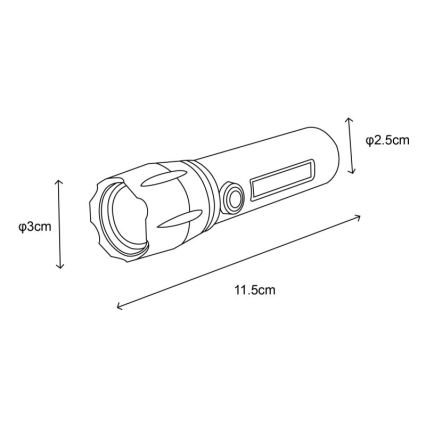 Globo - Lanterna recarregável LED/3W/5V + COB/3W 5500K 1200 mAh
