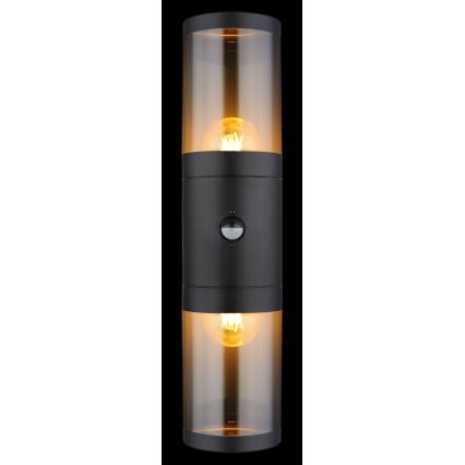 Globo iluminação de parede com sensor 2xE27/40W/230V IP44