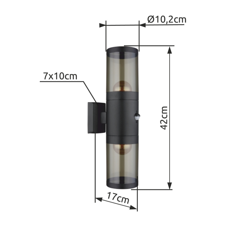 Globo - Iluminação de parede exterior 2xE27/60W/230V IP44