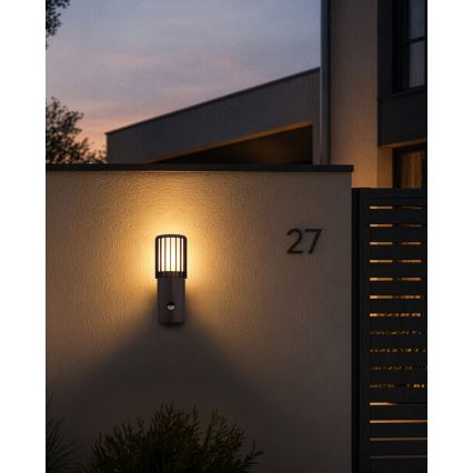 Globo - Arandela exterior com sensor 1xE27/15W/230V IP54