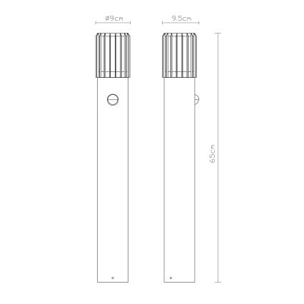 Globo - Candeeiro exterior com sensor 1xE27/15W/230V IP54 65 cm