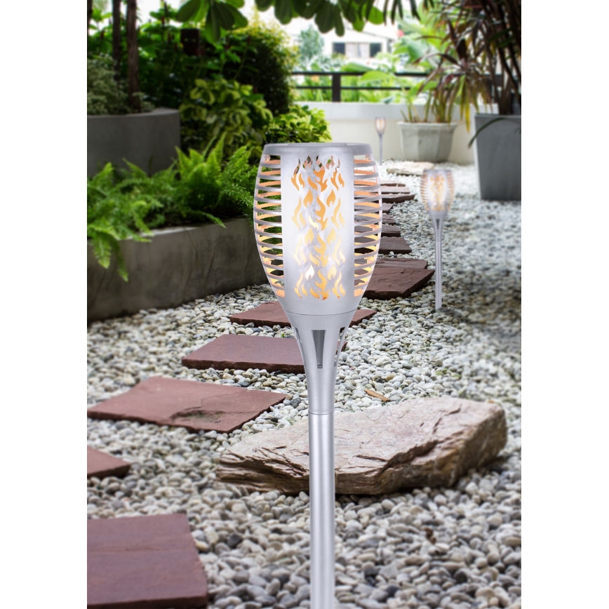 Globo - Iluminação solar LED LED/3,6W/3V 1800K IP44 cromado brilhante