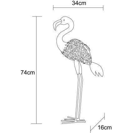 Globo - Luminária solar LED 3V IP44 300 mAh flamingo