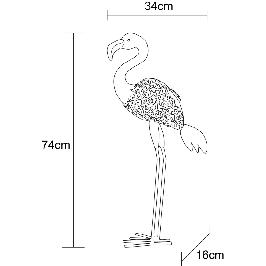 Globo - Luminária solar LED 3V IP44 300 mAh flamingo
