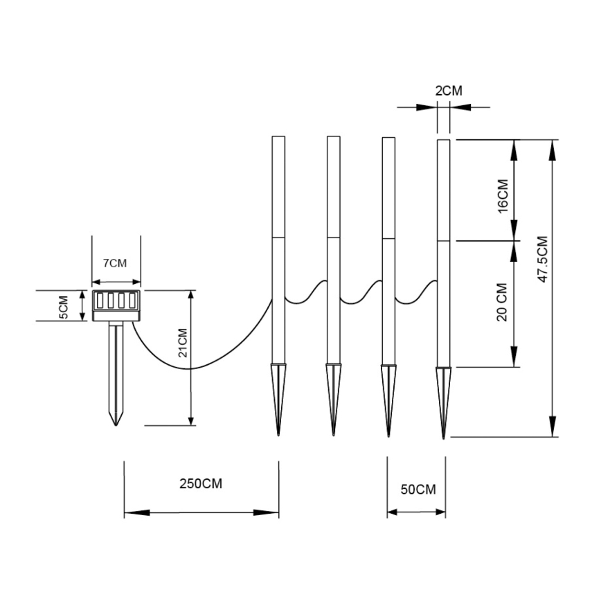 Globo - CONJUNTO 4x Luminária Solar LED 4xLED/0,07W IP44 600 mAh