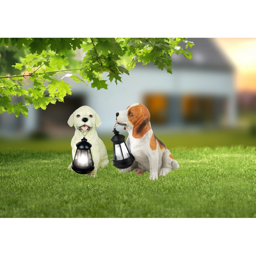 Globo - Candeeiro solar LED, 0,06 W / 3 V, em forma de cão, IP44, 600 mAh