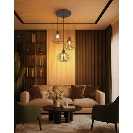 Globo - Lustre suspenso com cabo 3xE27/40W/230V