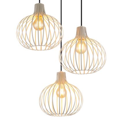 Globo - Lustre suspenso com cabo 3xE27/40W/230V bege