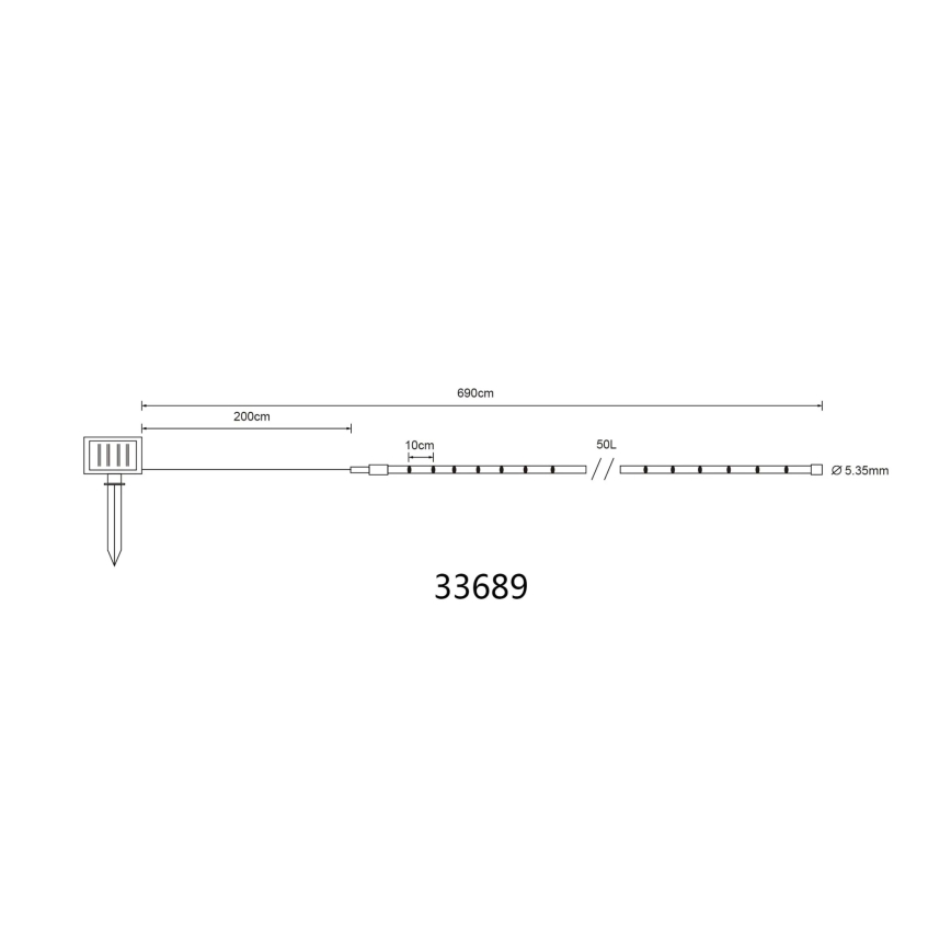 Globo - Guirlanda solar LED LED/1,2V IP44 4,9 m 600 mAh