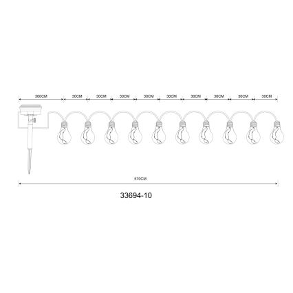 Globo - Corrente solar LED decorativa 50xLED/0,06W/3,2V 570 cm IP44