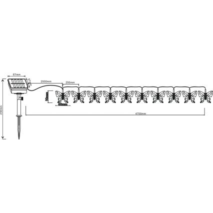 Globo - Corrente decorativa LED RGB 10xLED/0,06W/3,2V 470 cm IP44