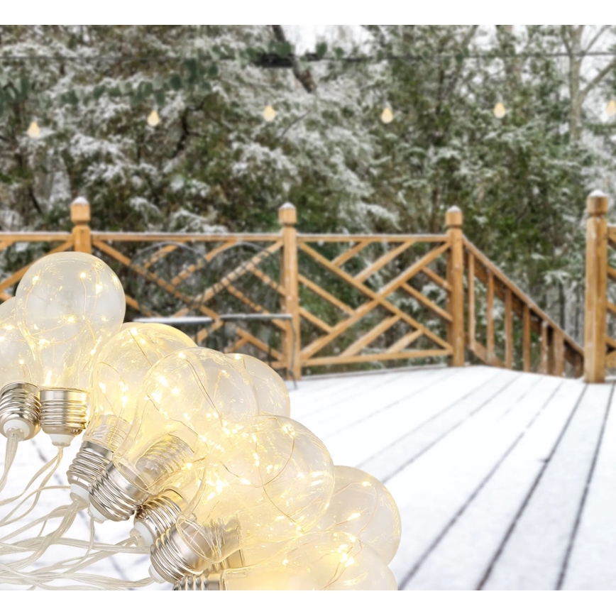 Globo - Fio de luz solar LED 10xLED/0,06W/3,2V 380 cm IP44 600 mAh