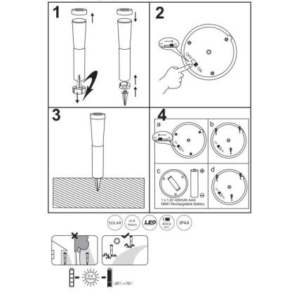 Globo - CONJUNTO 2x Luzes solares LED LED/0,1W/3V 6000K IP44 400 mAh