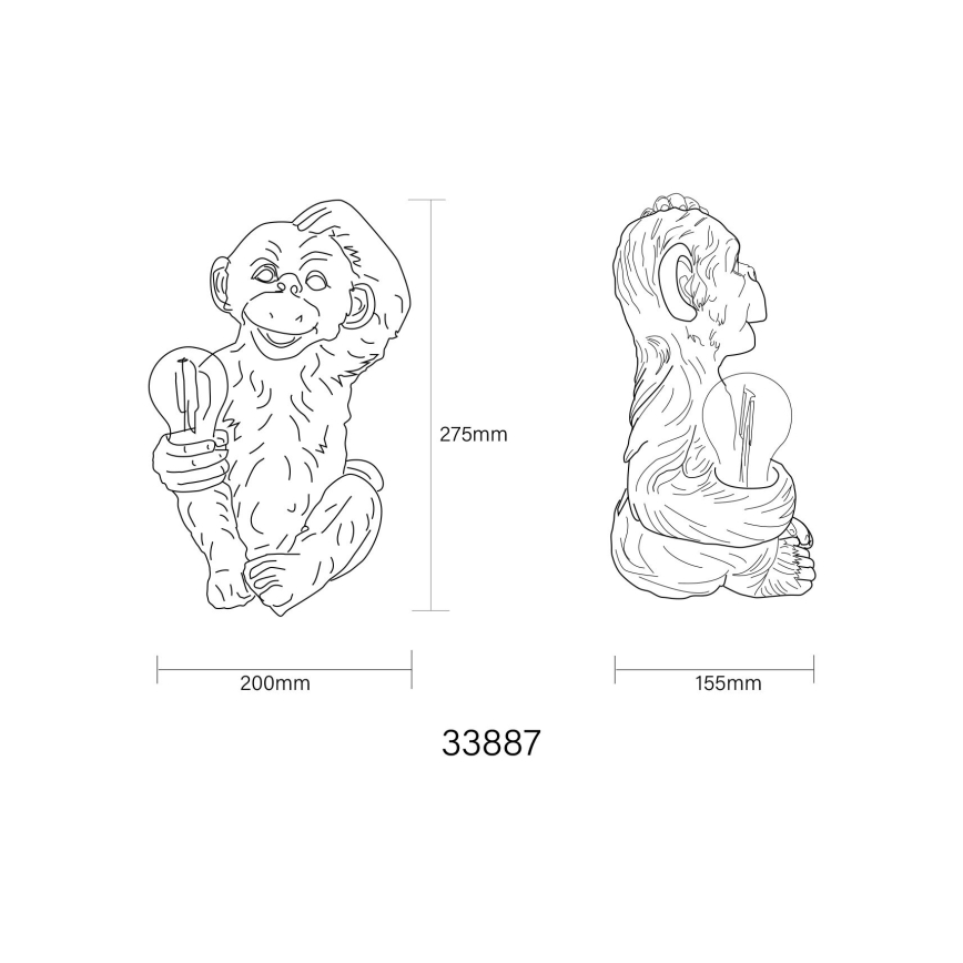 Globo - Decoração solar LED/0,02W/3V IP44 macaco