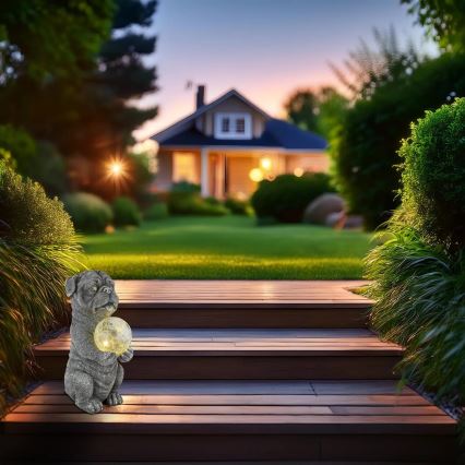 Globo - Decoração solar LED LED/0,02W/3V IP44 300 mAh cão