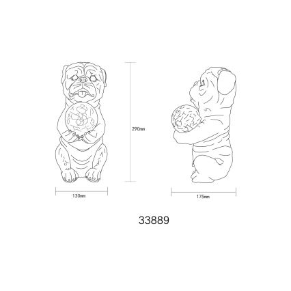 Globo - Decoração solar LED LED/0,02W/3V IP44 300 mAh cão