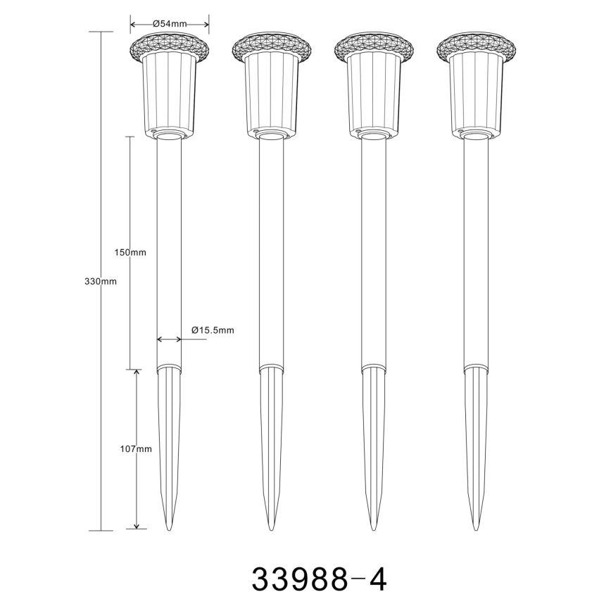 Globo - CONJUNTO 4x Lâmpada Solar LED LED/0,06W/1,2V IP44 100 mAh