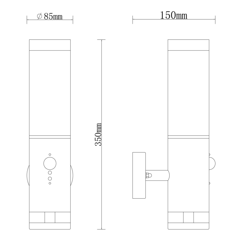 Globo - Iluminação de parede exterior com sensor 1xE27/15W/230V IP44