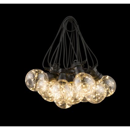 Globo - Fio decorativo LED para exterior 10xLED/0,27W/230V 7,5 m IP44 preto