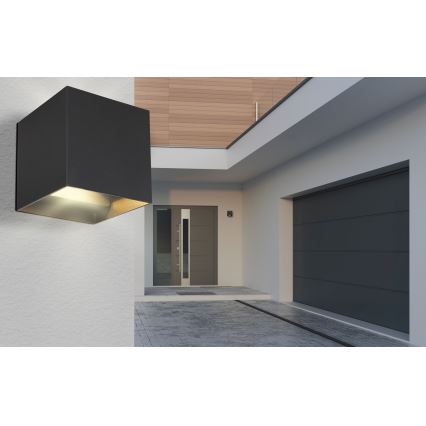 Globo - Iluminação de parede exterior LED 2xLED/3W/230V IP44 preto