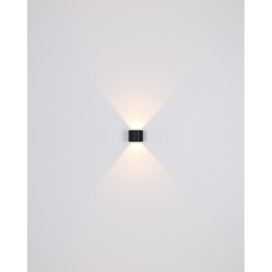 Globo - Aplique de parede LED para exterior 2x LED de 3W, 230V, IP54, preto