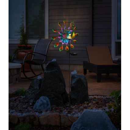 Globo - Decoração solar LED LED/0,06W/3V IP44 300 mAh pavão