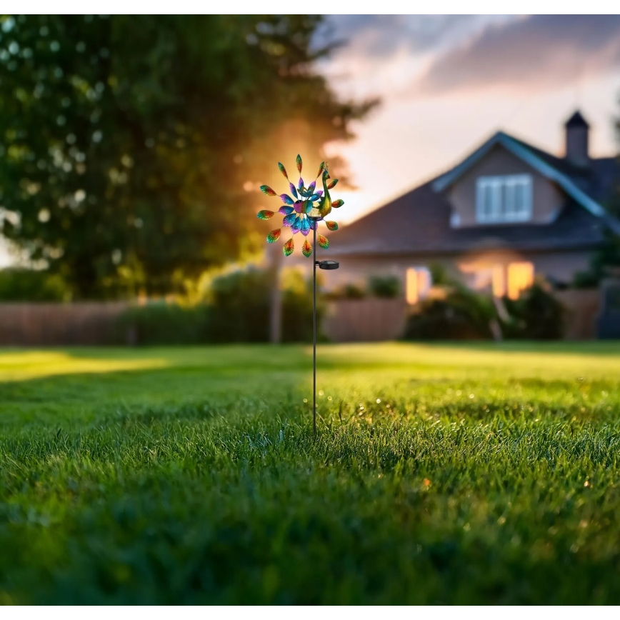 Globo - Decoração solar LED LED/0,06W/3V IP44 300 mAh pavão