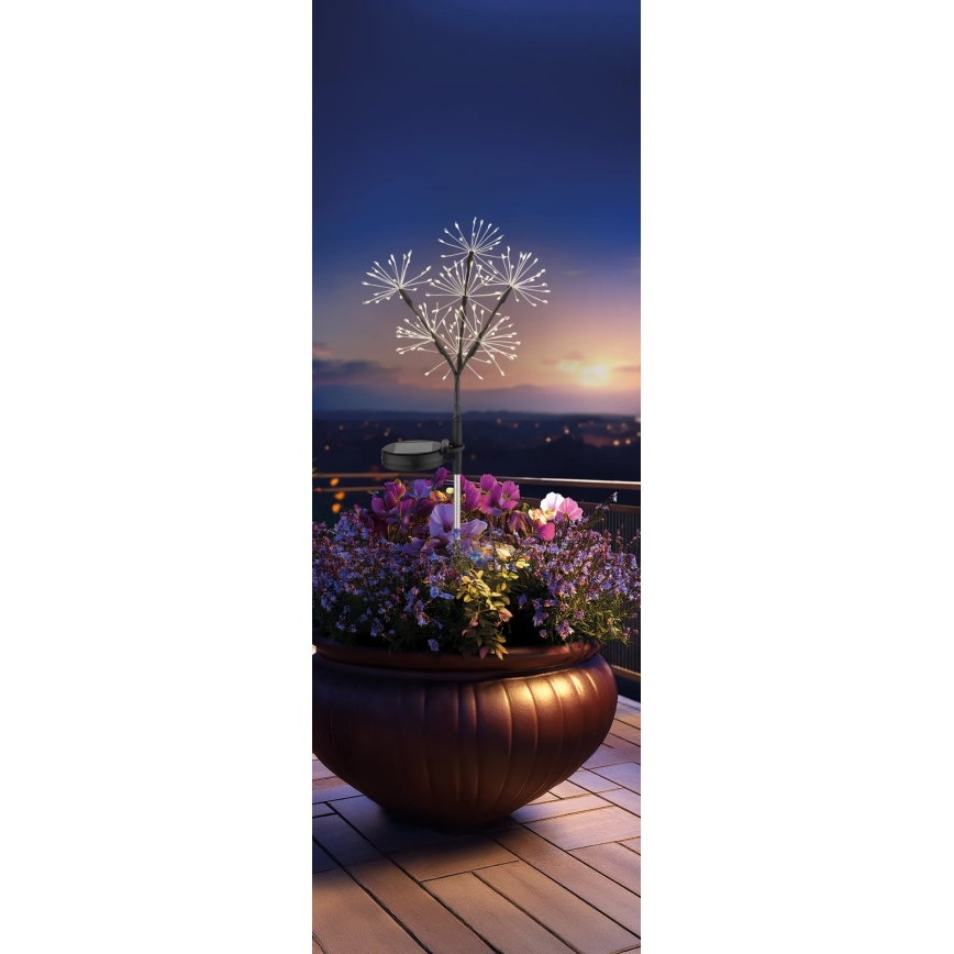 Globo - Candeeiro solar LED 3xLED/3V IP44 600 mAh com efeito de fogo de artifício