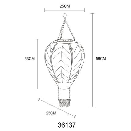 Globo - Decoração solar LED suspensa 24xLED/0,2W/3V IP44 Balão voador
