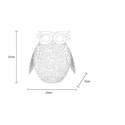 Globo - Decoração solar LED/0,06W/3V IP44 coruja