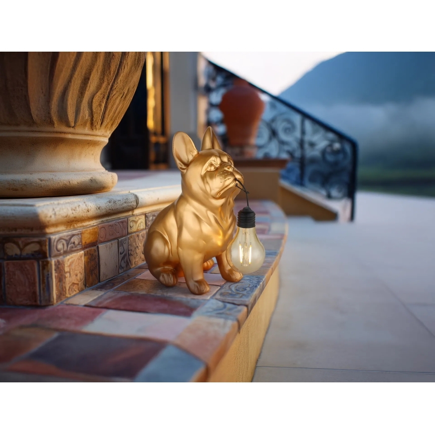 Globo - Luminária solar LED/3V IP44 300 mAh Cão Dourado