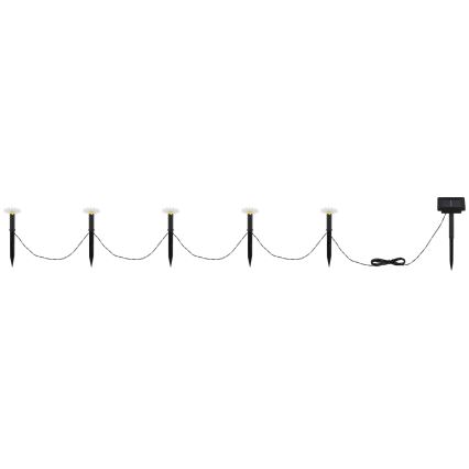 Globo - Guirlanda solar LED com 5 LEDs, 3V, IP44, 300 mAh, 2,2 m, flores