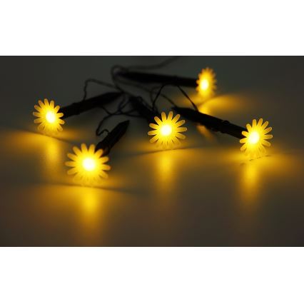 Globo - Guirlanda solar LED com 5 LEDs, 3V, IP44, 300 mAh, 2,2 m, flores