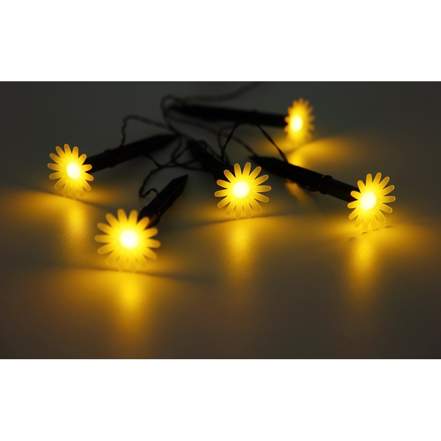Globo - Guirlanda solar LED com 5 LEDs, 3V, IP44, 300 mAh, 2,2 m, flores