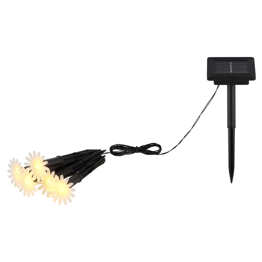 Globo - Guirlanda solar LED com 5 LEDs, 3V, IP44, 300 mAh, 2,2 m, flores