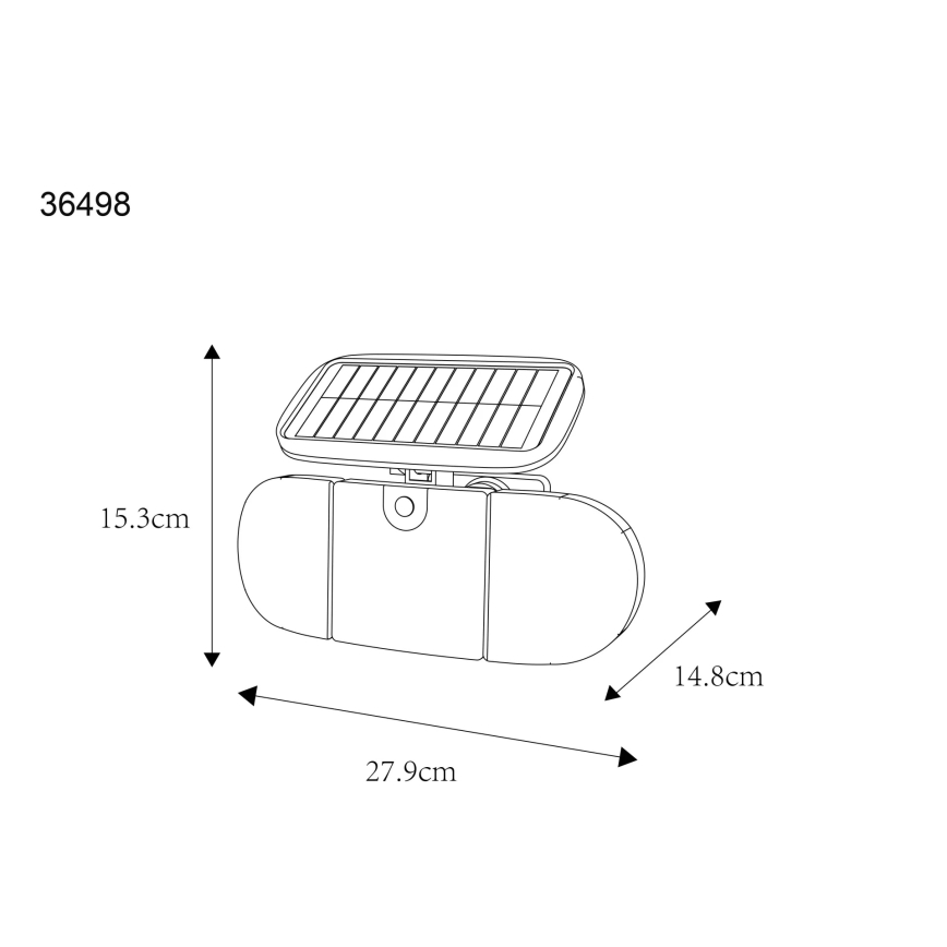Globo - Luminária solar LED com sensor LED/3,7V IP44 2000 mAh