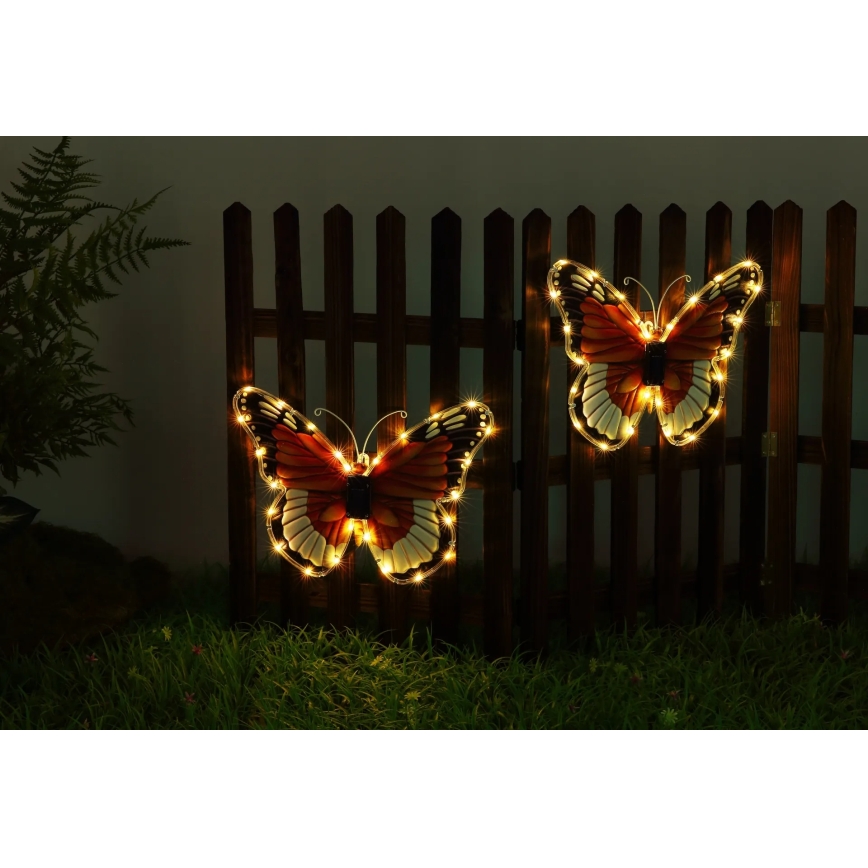 Globo - LED luminária solar LED/3V IP44 200 mAh em forma de borboleta
