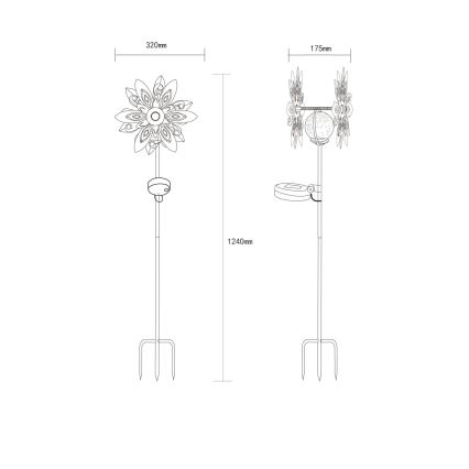 Globo - Decoração solar LED LED/0,02W/3V IP44 300 mAh