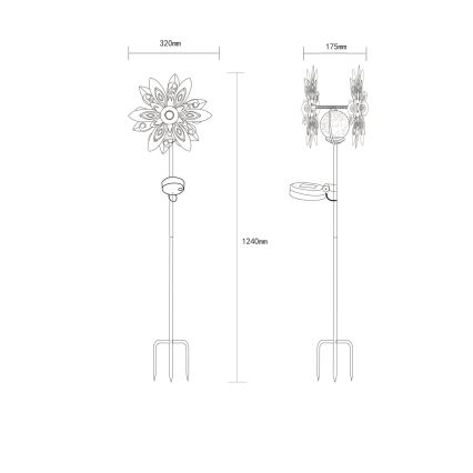 Globo - Decoração solar LED LED/0,02W/3V IP44 300 mAh