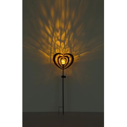 Globo - Candeeiro solar LED LED/3V IP44 300 mAh coração enferrujado