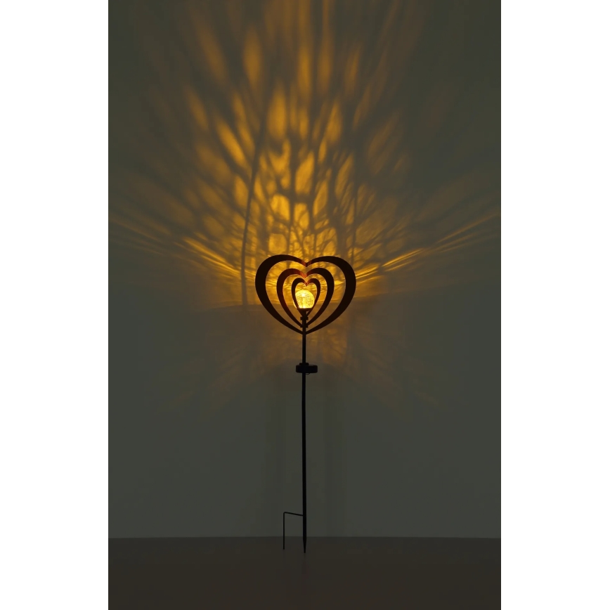 Globo - Candeeiro solar LED LED/3V IP44 300 mAh coração enferrujado